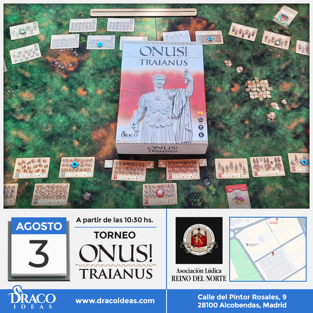 ⚔¿Tienes planes para este sábado 3 de agosto? ⚔
En Alcobendas (Madrid), Reino del Norte celebra un torneo de ONUS! Traianus
dracoideas.com/editorial/torn…
⏰A las 10:30 de la mañana ¡Te esperamos!

<a href="/ReinoDelNorte/">ReinoDelNorte</a> 
<a href="/onusgame/">ONUS! The historical battle game</a> 
#ONUS!
#wargames
#Torneo
#Juegosdemesa