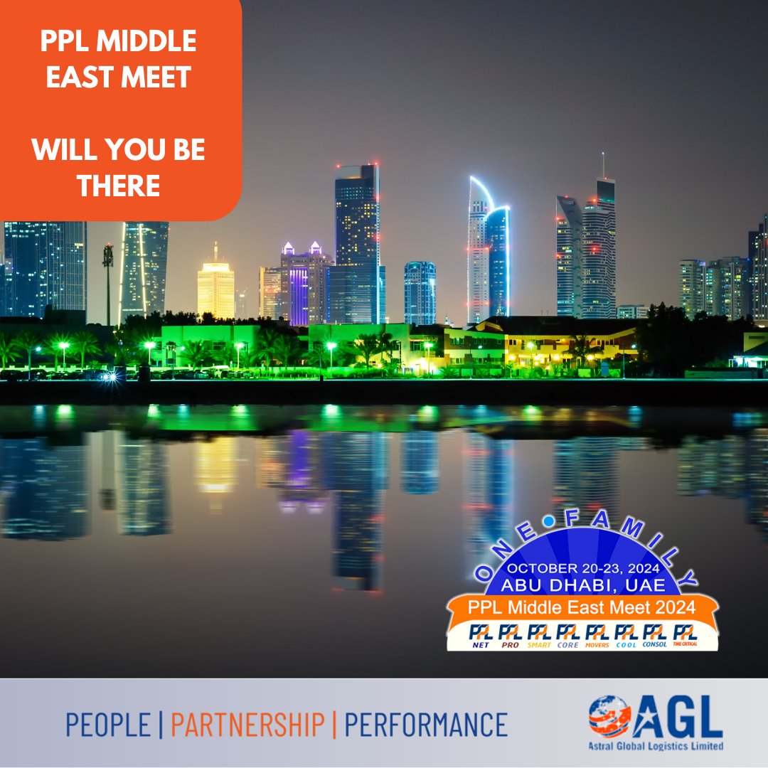 We're off to Abu Dhabi!!!

AGL will be attending the PPL Middle East Meet in October

Will you be attending?

📧 sales@aglog.co.uk

🌍 | Astral Global Logistics | People, Partnership, Performance | 🌍