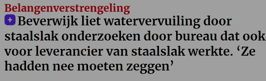 Matthijs85's tweet image. Beverwijk liet vervuiling door staalslakken onderzoeken
door bedrijf dat eerder in opdracht van Tata de risico's van staalslakken ontkende 🤨 noordhollandsdagblad.nl/regio/ijmond/b…

Hoe kan dit, @gem_Beverwijk!? #TataSteel #beverwijk #milieu #corruptie