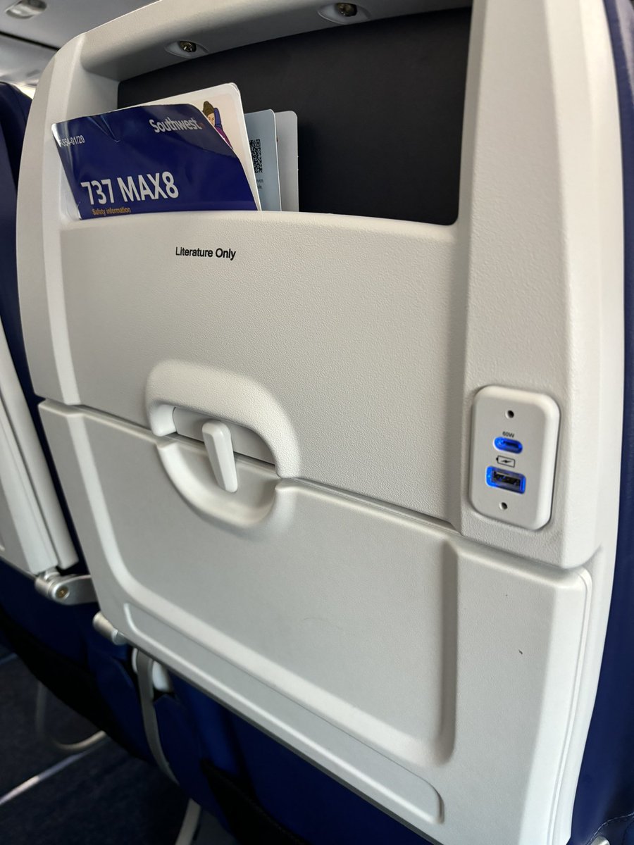 Thank you #Southwestairlines for installing usb ports on some of your planes. I am one happy customer 😁.
