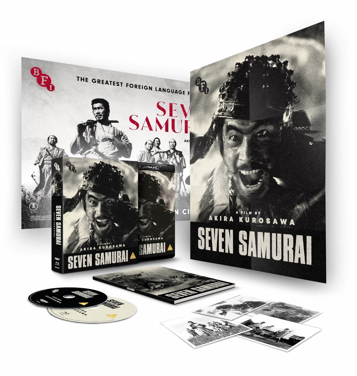 英国BFI版の『七人の侍』4K UHD。日本盤もこの仕様、デザインで