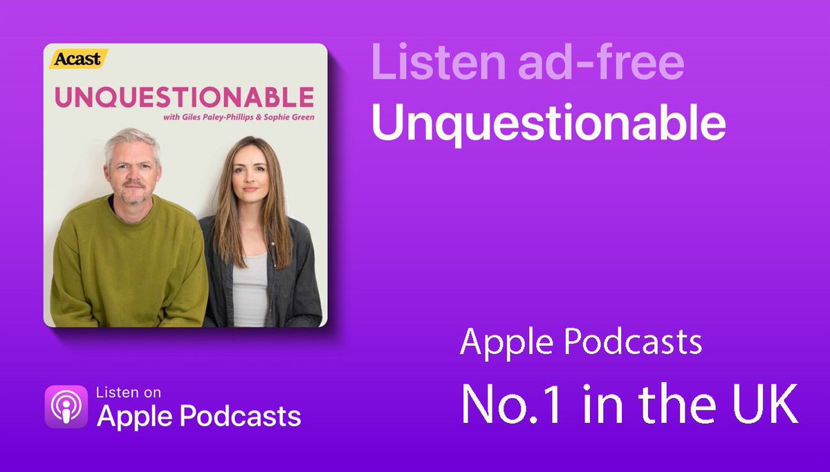 Peter Stefanovic (@peterstefanovi2) on Twitter photo Absolutely love these two❤️. Unquestionable hosted by <a href="/eliistender10/">Giles Paley-Phillips</a> & <a href="/sophiegreenart/">Sophie Green</a> is one of my favorite podcasts. Have a listen here👇
<a href="/unquestionpod/">Unquestionable Podcast</a>
linktr.ee/unquestionable… Absolutely love these two❤️. Unquestionable hosted by <a href="/eliistender10/">Giles Paley-Phillips</a> & <a href="/sophiegreenart/">Sophie Green</a> is one of my favorite podcasts. Have a listen here👇
<a href="/unquestionpod/">Unquestionable Podcast</a>
linktr.ee/unquestionable…
