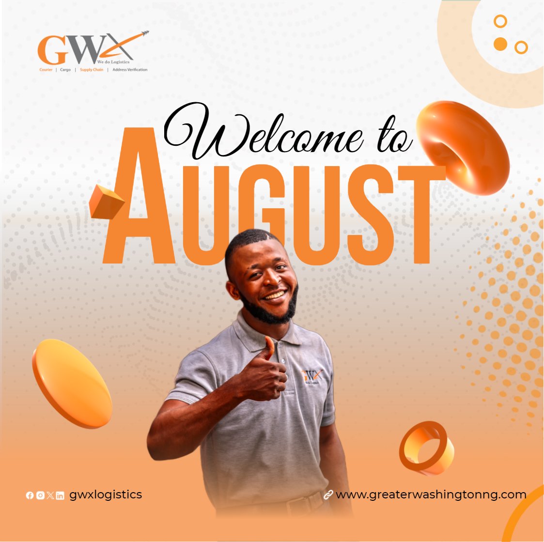 Welcome to the month of August! 🌟

Thank you for trusting us with your logistics needs. 

Let’s make this month another one filled with smooth deliveries🚛📦 and successful partnerships. 

Contact us:
📞07042929292 

#LogisticsExcellence #logisticsolutions