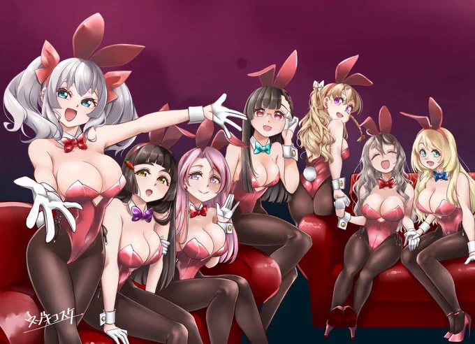 巡洋艦バニールームへようこそ!#バニーの日 #艦これ 夏コミ新刊の表紙の素材にする予定だった絵です。冬コミ新刊の表紙の素材になる予定です( ˘ω:;.:... 