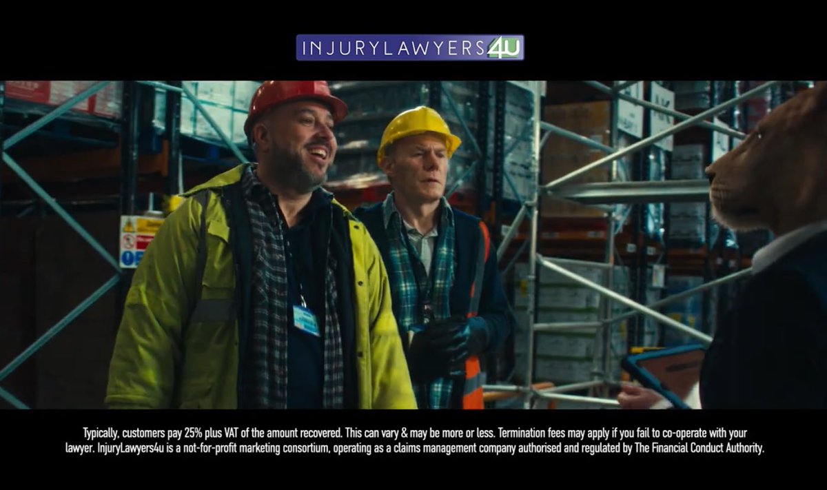 Well done to our Pete Melling who plays the builder in this Injury Lawyers 4 U TV commercial. Well done Pete 💚
