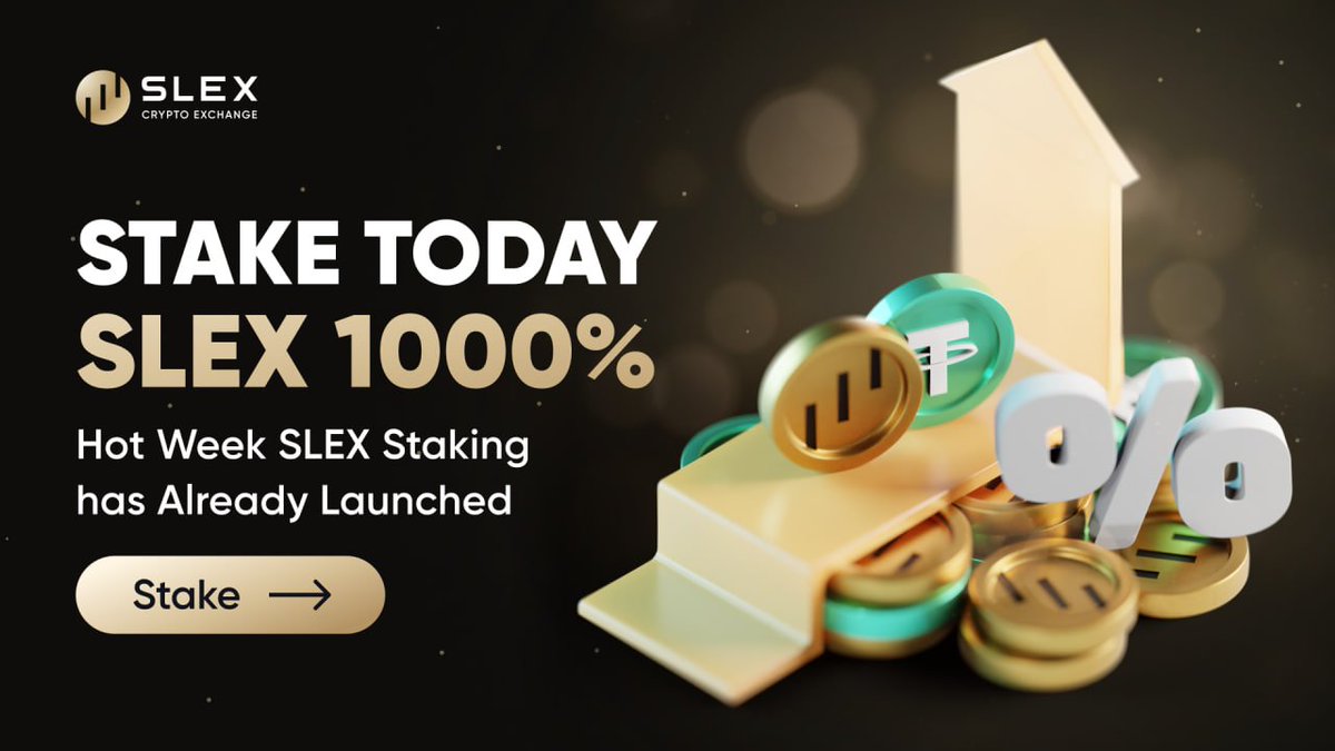 🌟 SLEX HOT WEEK STAKING 1000% APR is Live! 🔥 Token on Hot Week: SLEX ⏰  When: Right Now – Aug 5th, 12 PM UTC Earn a 14% profit on your staking