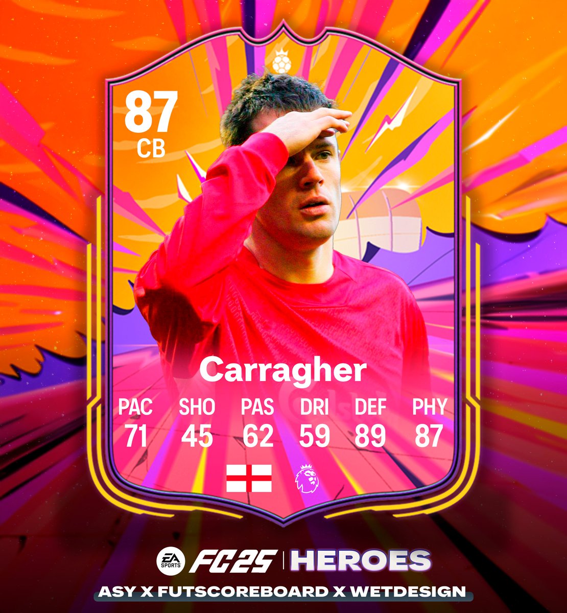 AsyFutTrader's tweet photo. 🚨 Carragher 🏴󠁧󠁢󠁥󠁮󠁧󠁿 is currently under tests to come as Hero in FC 25 💣🔥

Who remembers his ◽️ Icon card in Fifa 17 🧓

Follow @AsyFutTrader, @Fut_scoreboard &amp; @WetDesignFUT for more! 🤝 https://t.co/CF6ODFU8oM