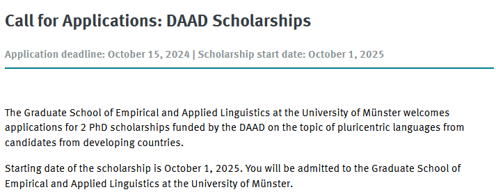 phimee1's tweet photo. The Graduate School of Empirical and Applied Linguistics at the University of Muenster currently calls for applications for two PhD scholarships starting October 1st 2025 on the overarching topic ‘pluricentric languages’, including World Englishes &amp; GELT.

https://t.co/GlGQ5ZSgfA https://t.co/Px5jK8uIFd