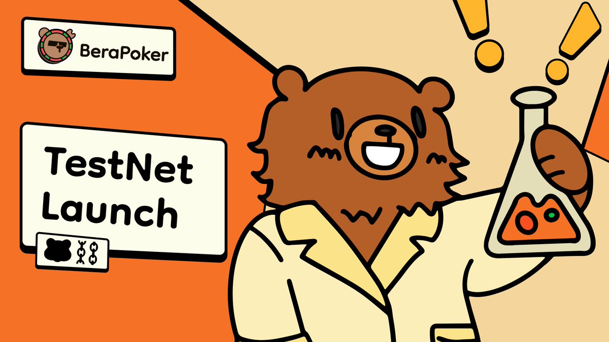 1/4
Henlo World🐻❤️

BeraPoker's public testnet has finally begun, now live on <a href="/berachain/">Berachain Foundation 🐻⛓</a> bArtio🐻⛓️. As a GambleFi project, we started the journey from Poker♠️.

On BeraPoker, you can play free poker, and also use $HONEY (stablecoin), $BERA, memecoins, and any project tokens.