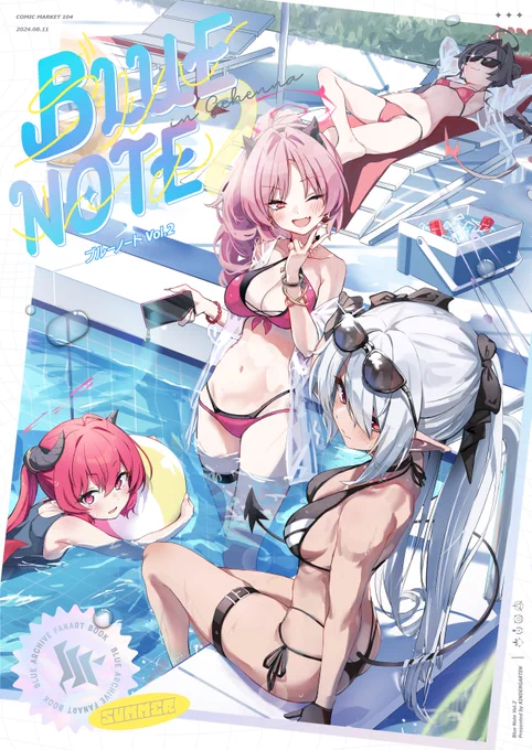 C104新刊「BLUENOTE vol.2」メロンブックス様にて予約開始しました～!!全年齢向けゲヘナ学園イラスト本です!!よろしくお願いいたします!! 
