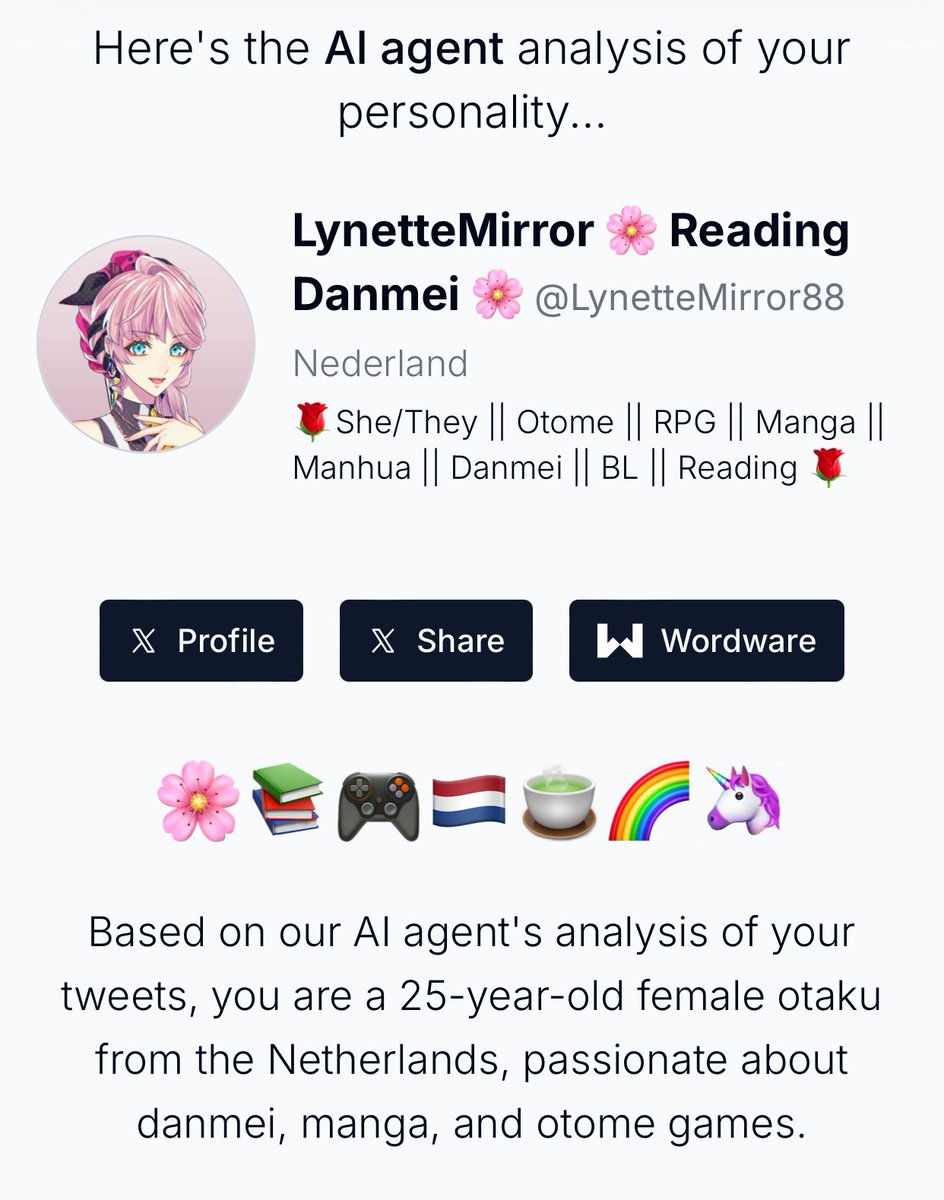 LynetteMirror88's tweet photo. Oh help haha 🫣 it's not wrong. 
Pfff okay that remark about my love life is harsh. TRUE but harsh hahaha. 
I don't have any plants though.
And apparently I'm 12 years younger so yay for that. 😌 https://t.co/A9MjIIB0X1