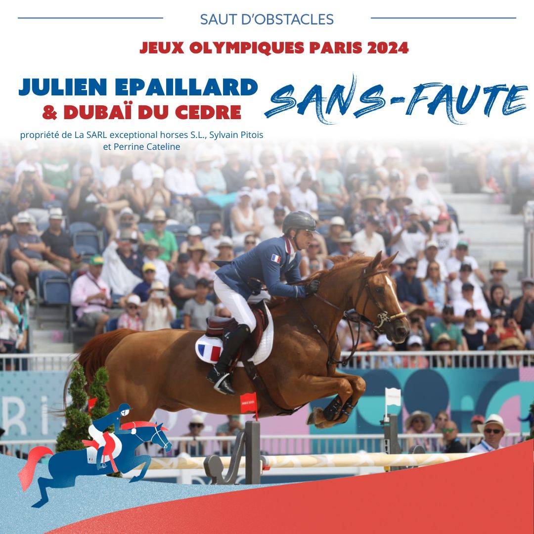 #JO #PARIS2024 #JUMPING
QUEL PARCOURS SANS-FAUTE NUMÉRO 1 FRANÇAIS !!! 🤩🇫🇷
Julien Epaillard et Dubaï du Cèdre, dernier couple français, signent un magnifique tour sans pénalités et qualifie l’équipe de France pour la finale par équipes demain ! 👏
📸 ©FFE/PSV