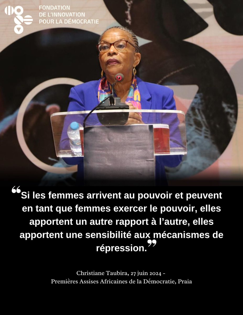 🔙 #PAAD2024
🗣️ Paroles de participant.e.s
ℹ️ Parce que la #démocratie a besoin d’être repensée et sans cesse innovée, des réflexions profondes et enrichissantes ont été au centre des échanges à Praia.
🤔 Poursuivons la réflexion à travers cette parole forte de <a href="/ChTaubira/">Christiane Taubira</a>.