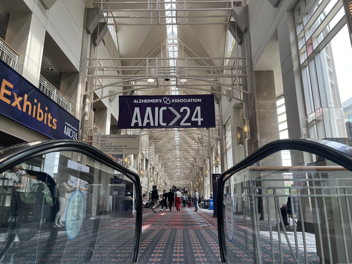 Last day of #AAIC24 in Philly!  🇺🇸🥊

This escalator brought us to a magical week filled with connections, networking, and learning. Thank you, <a href="/alzassociation/">Alzheimer's Association</a>, for supporting diversity.💜

Follow the thread to see the final events of the day from the <a href="/zimmerneurolab/">Zimmer Lab</a> team. 👇