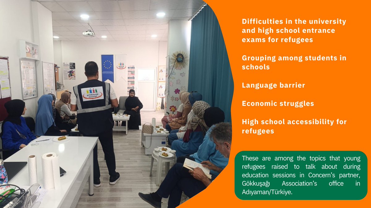 ConcernTurkey's tweet image. Supported by @eu_echo and thanks to @GokkusagDernegi, Concern provides awareness sessions on the importance of education. These sessions enable young refugees to discuss their challenges and propose solutions with professional guidance.