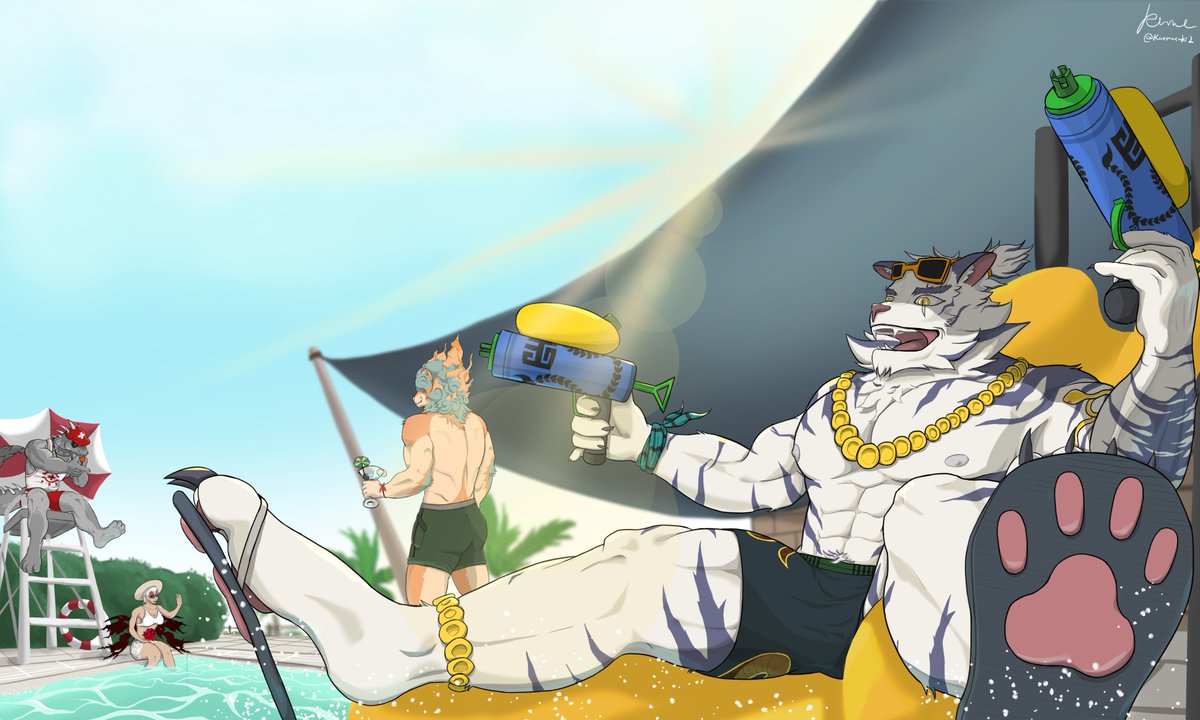 Jin Qiu's poolside shenanigans w/friends
---
My submission for Dislyte Summer Vibes :)
#Dislyte #DislyteFanart #DislyteSummerVibes