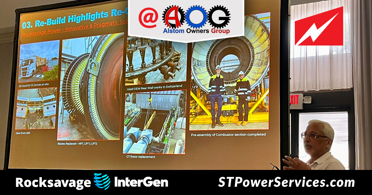 StpscPower's tweet image. And they said it couldn’t be done… In 2022, we collaborated with Rocksavage Power Station on a groundbreaking GT26 repair. At the AOG Users conference, Plant Manager Chris Bailey and I presented an update: the repair has exceeded all expectations after 16 mos. of operation!