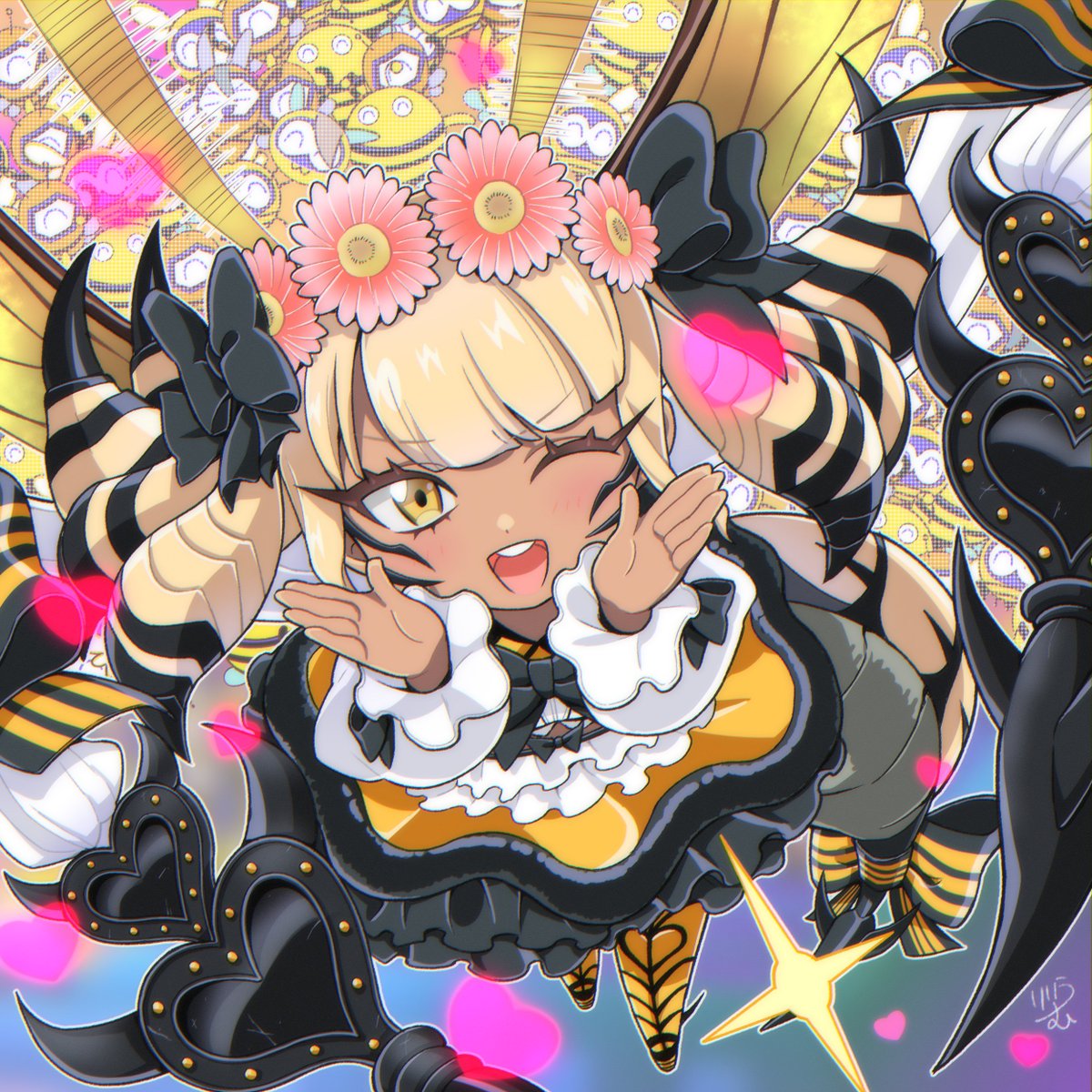 🐝ものども、ひれふせーぃ！/ハニー・B・ラブリー
#FF14art #FFXIV #FF14