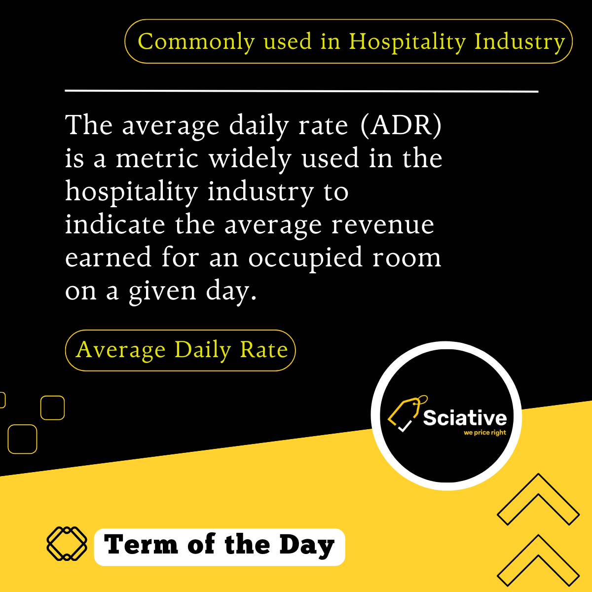 Today’s term is 𝐀𝐯𝐞𝐫𝐚𝐠𝐞 𝐃𝐚𝐢𝐥𝐲 𝐑𝐚𝐭𝐞 (𝐀𝐃𝐑). This metric plays a key role in evaluating hotel performance and setting pricing strategies.

Check out all our research articles here: 
sciative.com/research-artic…

#TermOfTheDay #AverageDailyRate #HotelIndustry