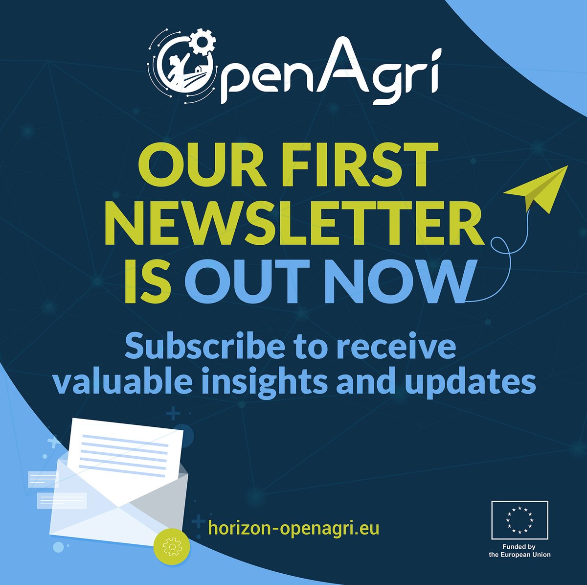 📰 📢 hashtag#Newsletter 
👉 Subscribe here: eepurl.com/iLIarE

Our first newsletter is out! Packed with insights and updates. 
Let us know what you think. 
#OpenAgri #newsletter #projectinsights #news #innovation #horizonteurope #researchimpactEU