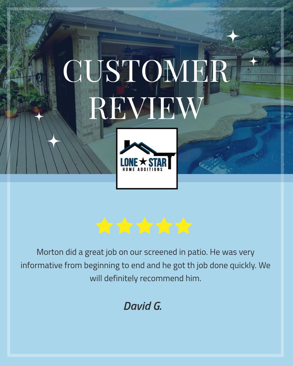 LSHomeAdditions's tweet image. Thank you to our incredible customers for your positive feedback! Your satisfaction is our greatest reward. 🌟 #CustomerAppreciation

lonestarhomeadditions.com