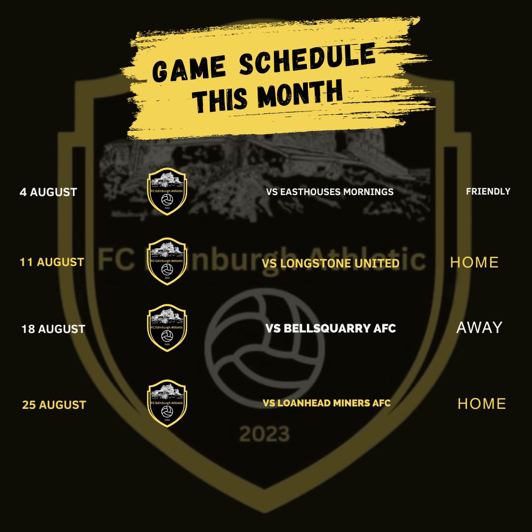 August's schedule so far 💛🖤