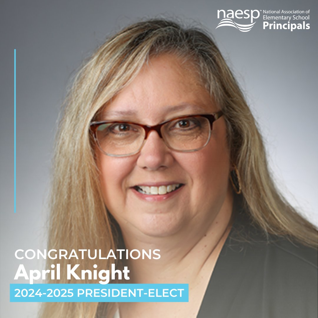 We're also excited to announce that <a href="/AknightApril/">April Knight</a> is joining the <a href="/NAESP/">National Assoc. of Elementary School Principals</a> Board of Directors as the 2024-2025 president-elect! Her term as president begins in 2025-2026. Learn more about her journey and the vital role she will play here: naesp.org/news/2024-2025…