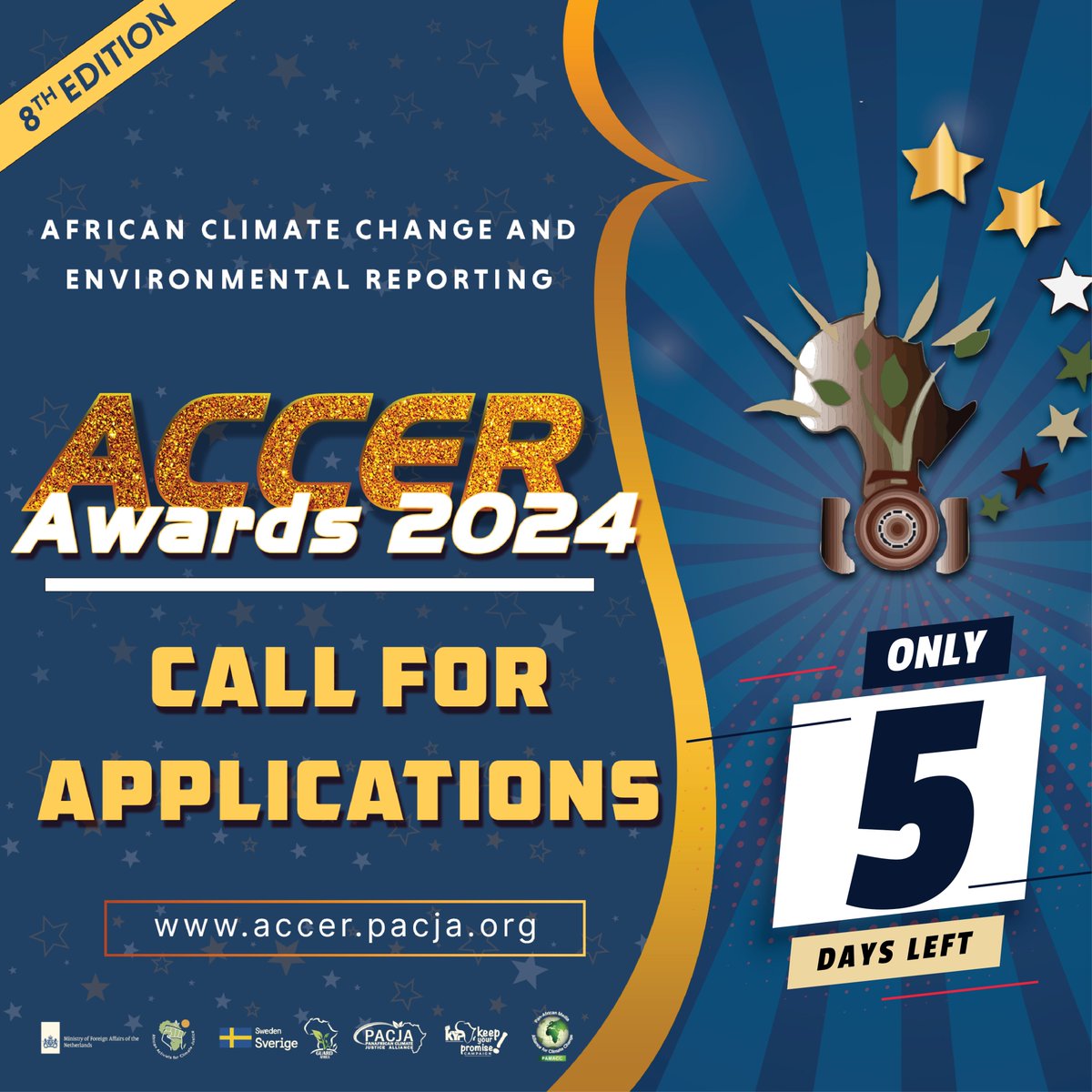 PACJA1's tweet photo. ⏳Only 5 days left! Don't miss the chance to be part of #Accer8 the awards this year revolve around #ClimateFinance & accountability. We are pushing for transparency, equity, and justice in climate finance. Apply here ➡️https://t.co/TBq32kOcI0
#ReportingwithAccountability https://t.co/Eo2ft7okUl