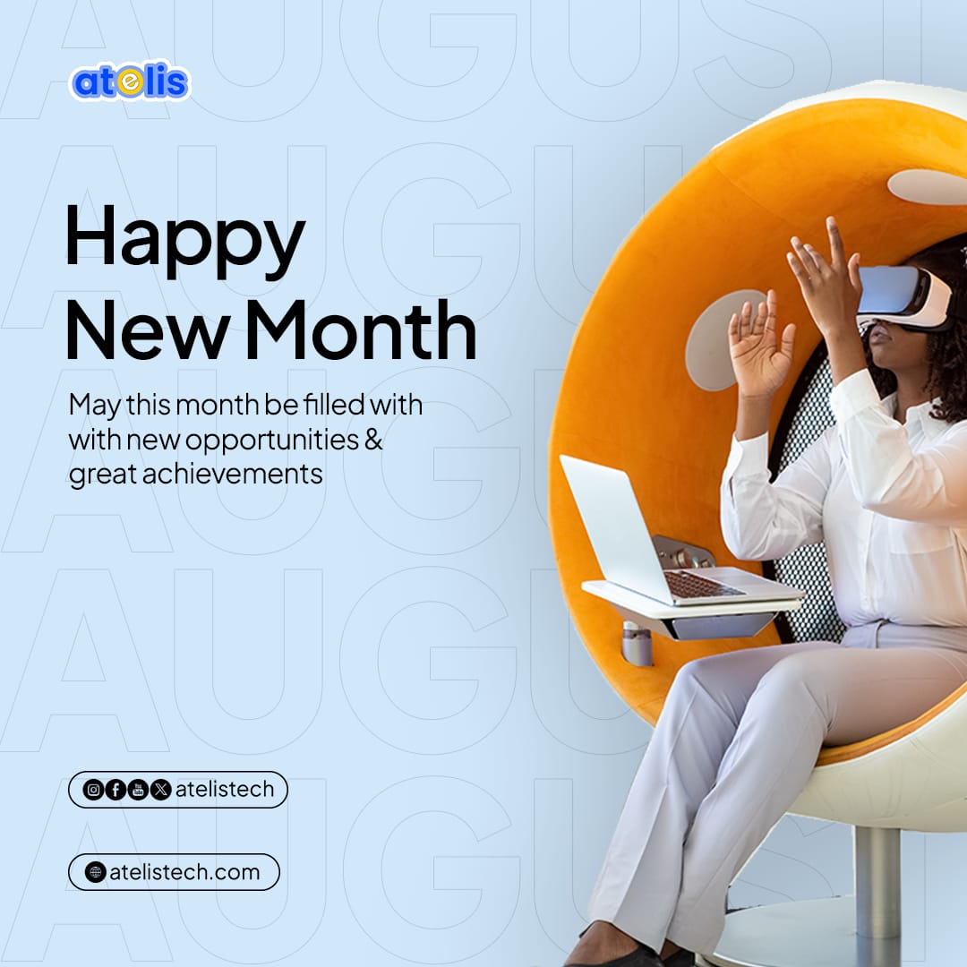 atelistech's tweet photo. It's a new month atelians🥳🥳🥳
Welcome to the month of August😇

May this month be filed with new opportunities and great achievements that will cause you to shout for joy and sing songs of praise. Happy New Month 💙

#monthofaugust #HappyNewMonth   #atelistech #atelis https://t.co/EW5PVyK99y