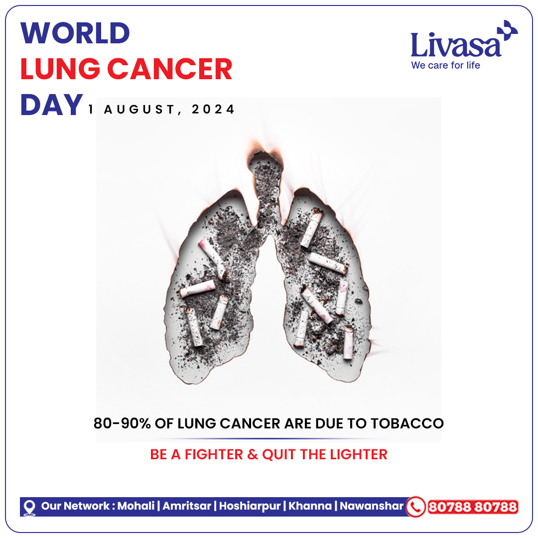 On #WorldLungCancerDay, we emphasize the importance of education, prevention, and support. 80-90% of lung cancer cases are linked to tobacco use. It's time to make a change. 

Be a Fighter &amp; Quit the Lighter! 

#LungCancerAwareness #QuitSmoking