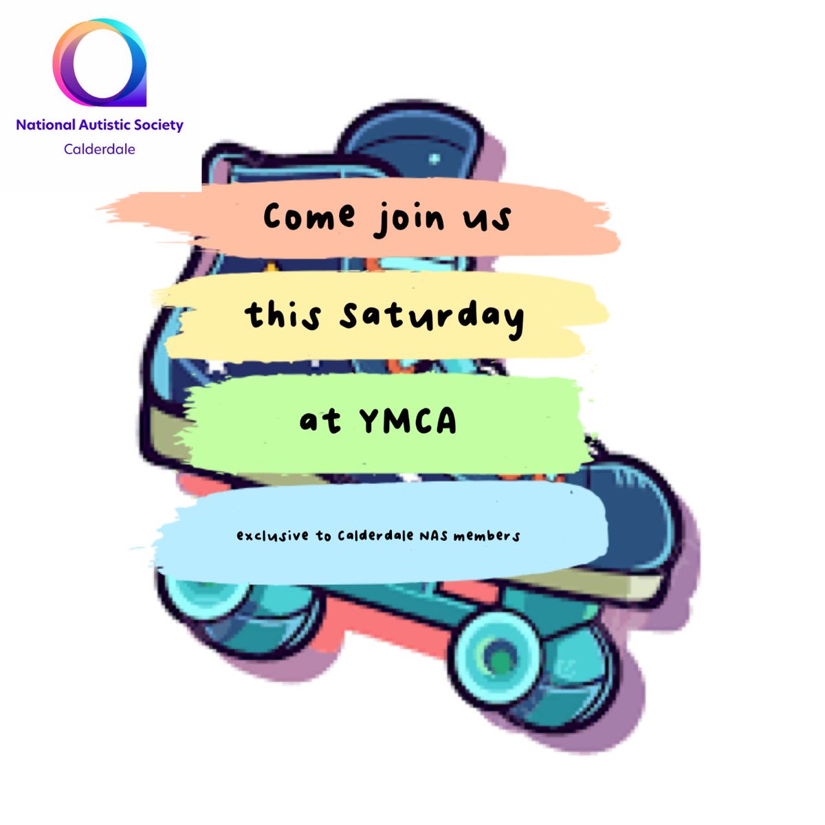 Join us this Saturday for rollar-skating. Booking is essential and is exclusive to our members. 🛼🎉 #halifax #calderdale #nas #inclsuive #acceptance #rollarskating
