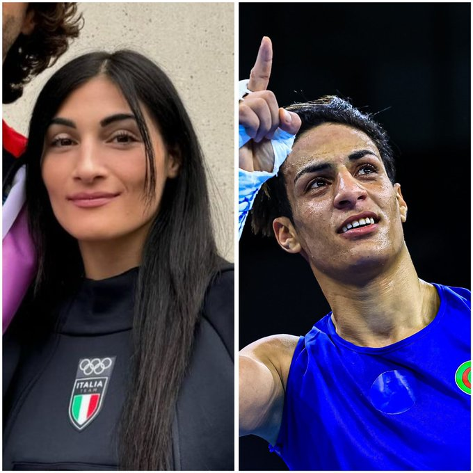 In2ThinAir's tweet photo. 🚨 #BREAKING This is DISGUSTING!!
All it took was 45 seconds for this BORN MALE (Algerian Imane Khelif) to beat their opponent!
That's because Algerian Imane Khelif is a BORN MALE now competing in Woman's Boxing...
Italian Angela Carini is besides herself and could not continue after being hit multiple times.
This is one of the most disgusting things I have ever seen, the Olympics should be ashamed of themselves and this MALE fighter for ever entering himself into this competition
#OlympicGames #Boxing #AlgerianImaneKhelif