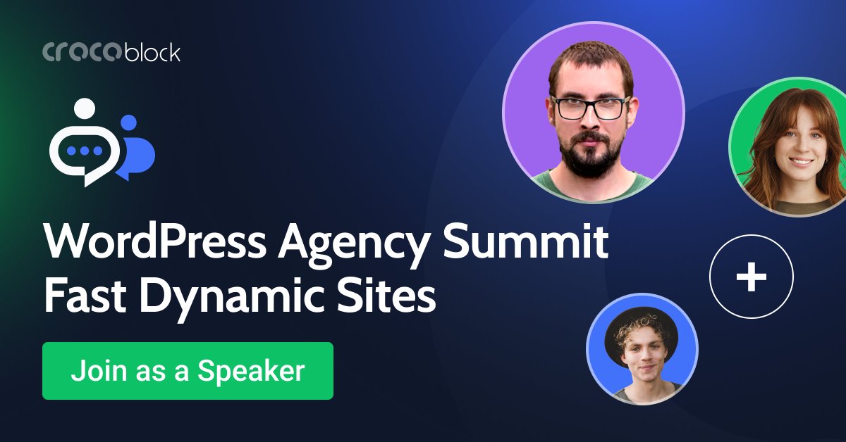 MRcrocoblock's tweet photo. Speakers Alert for #WPAgencySummit!🦸

Calling all experienced devs! Share your expertise to empower #WordPress agencies to build faster, dynamic websites for their clients.
👉 Submit here:
https://t.co/4rgPO0LPEk https://t.co/5LWXB3g24c