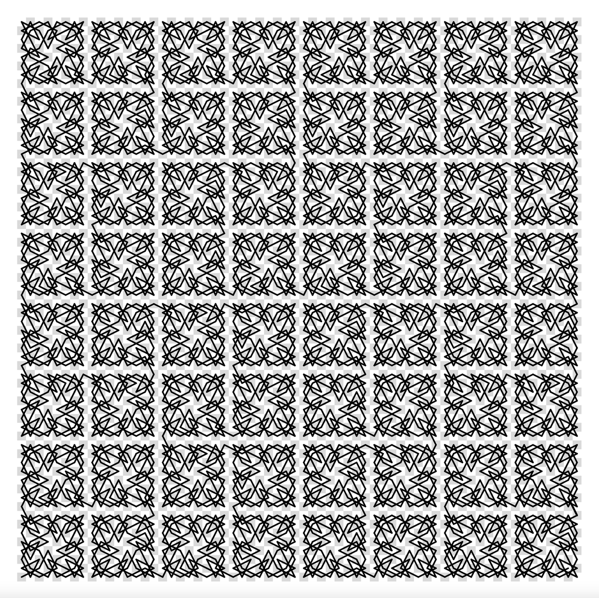 Today's knight's tour. #mathart