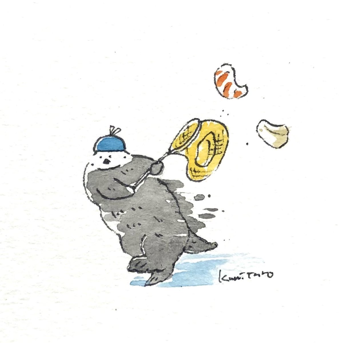 「ラッコ混合イカエビ拾い 決勝 」|くみたろのイラスト