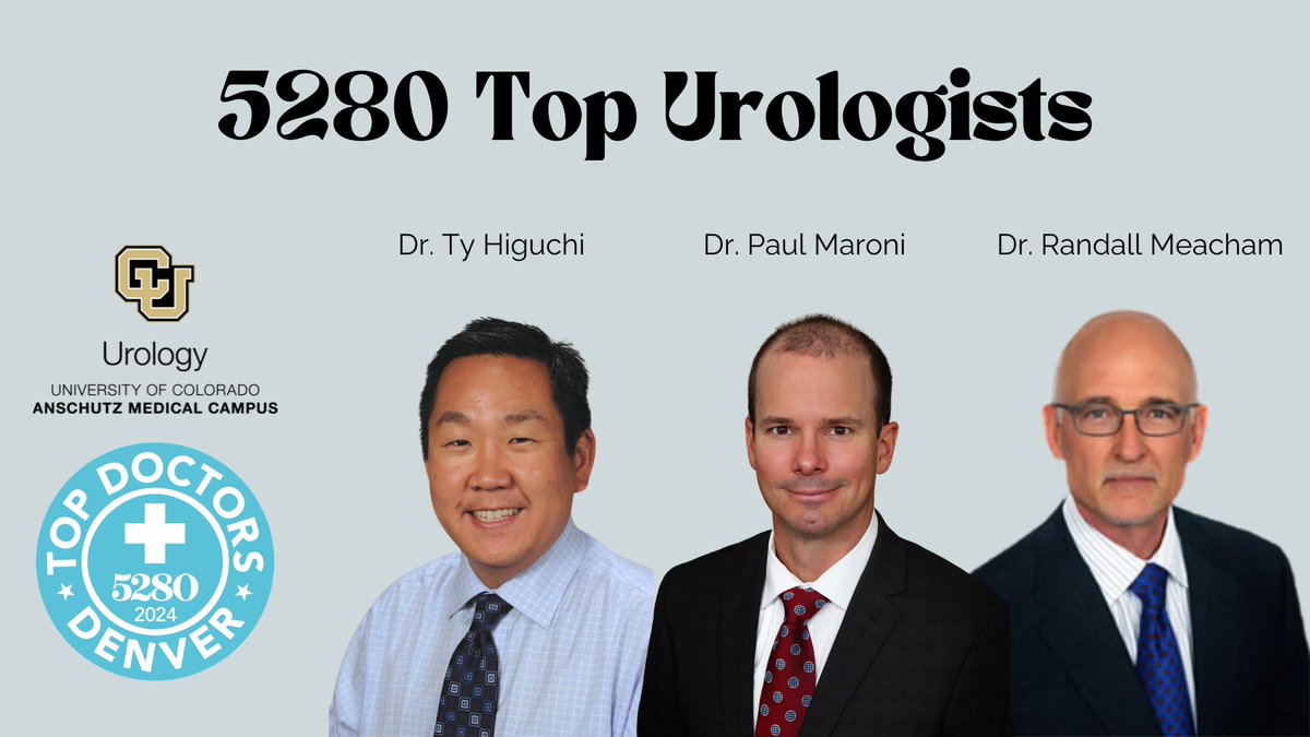 CU Urology (@cu_urology) on Twitter photo We're so proud of our doctors that made <a href="/5280Magazine/">5280 Magazine</a>'s Top Docs list!
Dr. Campbell, Dr. Cost, Dr. Vemulakonda, Dr. Wilcox, Dr. <a href="/T_T_Higuchi/">Ty Higuchi</a>, Dr. <a href="/MaroniPa/">Paul Maroni</a>, and Dr. Meacham—congratulations!
See the full list of CU Top Docs: cumedicine.us/about-cu-medic… We're so proud of our doctors that made <a href="/5280Magazine/">5280 Magazine</a>'s Top Docs list!
Dr. Campbell, Dr. Cost, Dr. Vemulakonda, Dr. Wilcox, Dr. <a href="/T_T_Higuchi/">Ty Higuchi</a>, Dr. <a href="/MaroniPa/">Paul Maroni</a>, and Dr. Meacham—congratulations!
See the full list of CU Top Docs: cumedicine.us/about-cu-medic…