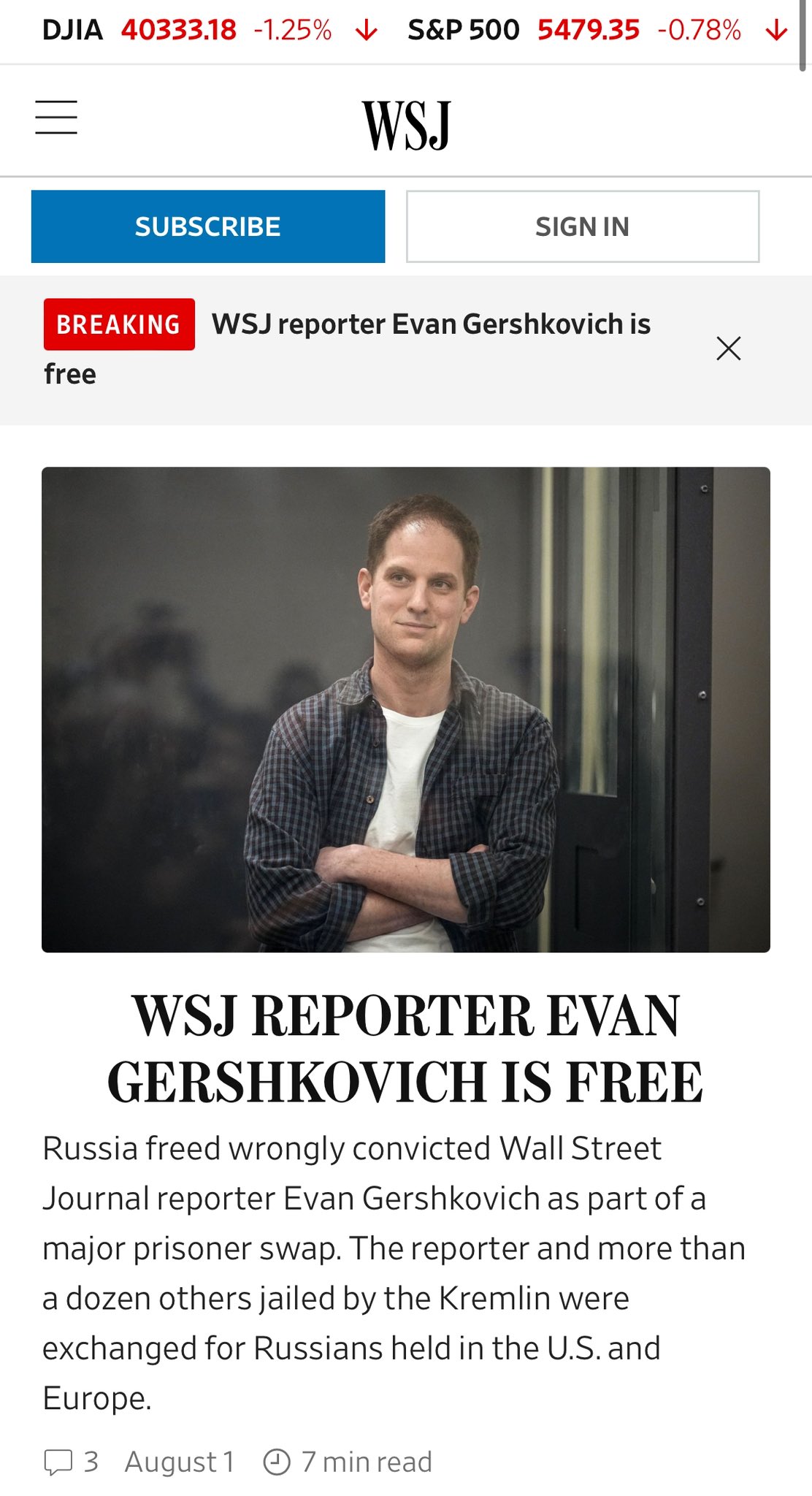 Amanda Golden on X: &ldquo;WSJ reporter Evan Gershkovich is free https 