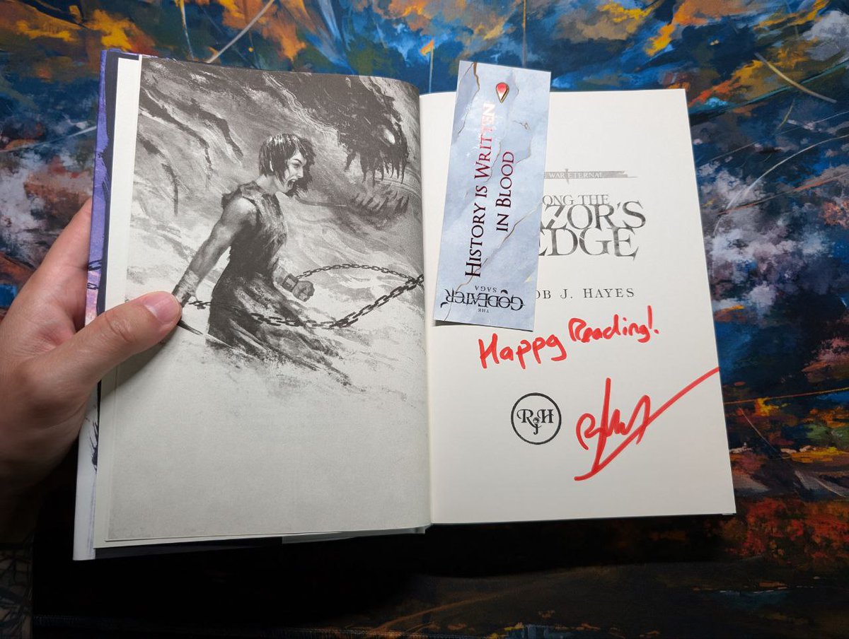 🎉FLASH INDIE #BOOKGIVEAWAY🎉

Signed hardcover of Rob J. Hayes' ALONG THE RAZOR'S EDGE!

Follow <a href="/Wraithmarked/">Wraithmarked Creative</a> and <a href="/RoboftheHayes/">Rob J. Hayes (Author of The God Eater Saga)</a> for 4 chances each, #RT for 2, Like/Comment for 1 each!

Winner announced in 48hrs! We ship internationally! #amreading #amwriting #book