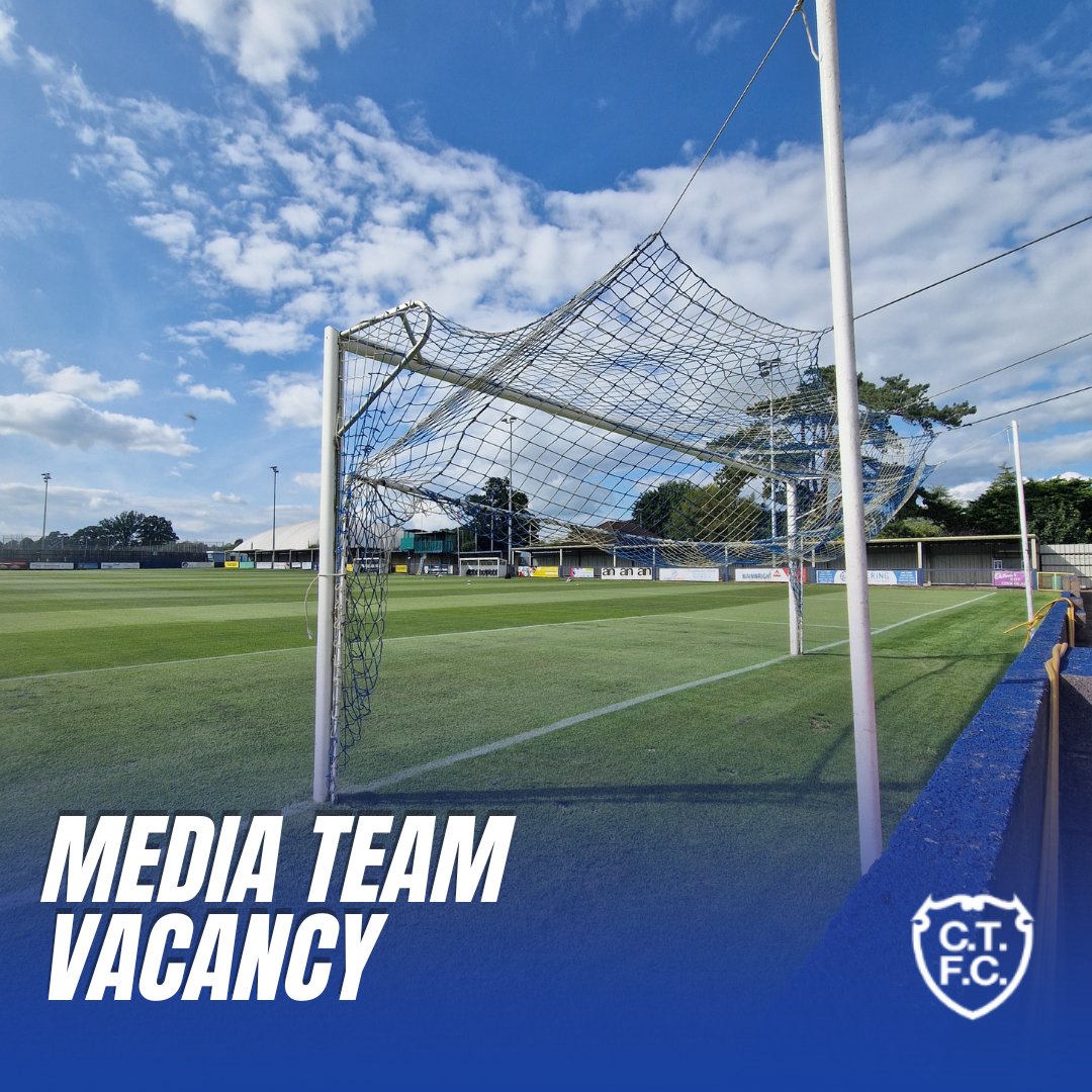 ChipTownFC's tweet image. 📲 𝗠𝗲𝗱𝗶𝗮 𝗧𝗲𝗮𝗺 𝗩𝗮𝗰𝗮𝗻𝗰𝘆 | We are delighted to announce that an opportunity is available for an enthusiastic individual to join our Media Team ahead of the 2024/25 season.

Read more below! 👇

#BlueArmy 💙