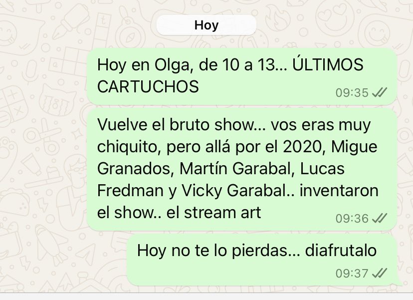 BillyMCmonkeys's tweet photo. @miguegranados Amsiedad!!! 😱 Este es el mensaje que le mande a mi hermano…. Que viva el bruto show!! #UT #OLGA https://t.co/glF1hhXQR2