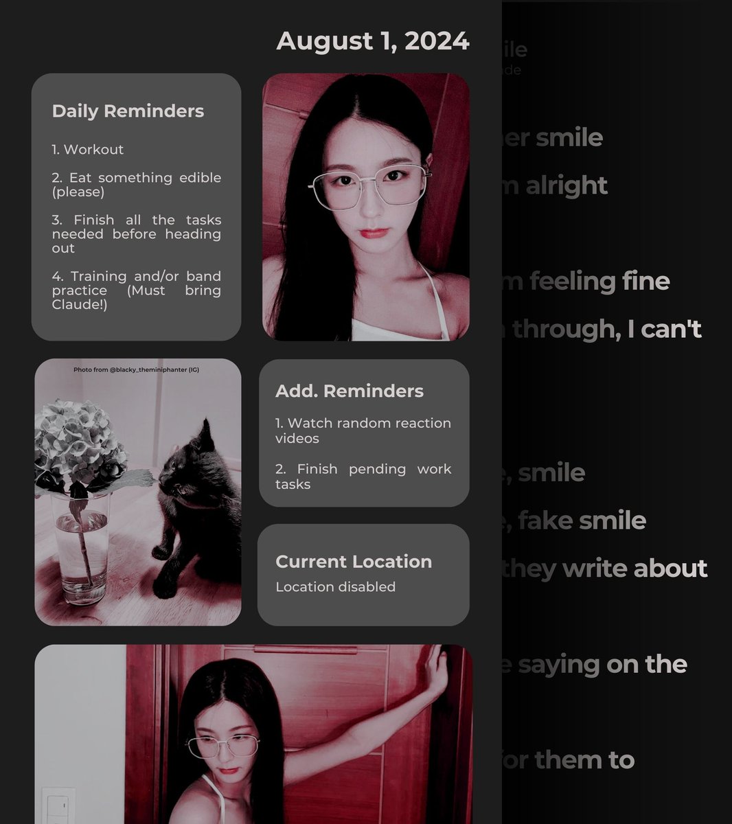 ㅤ

     𓂃 ࣪ ִֶָ 𖤓 .  𝘜𝘗𝘋𝘈𝘛𝘌  𝘍𝘙𝘖𝘔  𝗟͟𝗨͟𝗖͟𝗜͟𝗢
     0801, Thurs  ▬▭  Loc Disabled

ㅤ