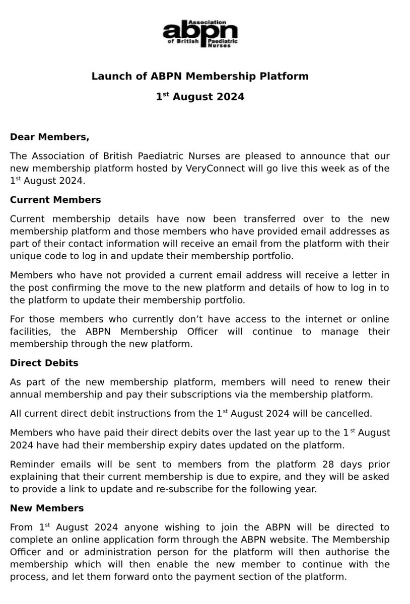ABPN_ChildNurse's tweet photo. 🚨Important news about membership! 🚨 
Please make sure you renew your membership with our new platform! https://t.co/kouyNPXFd6