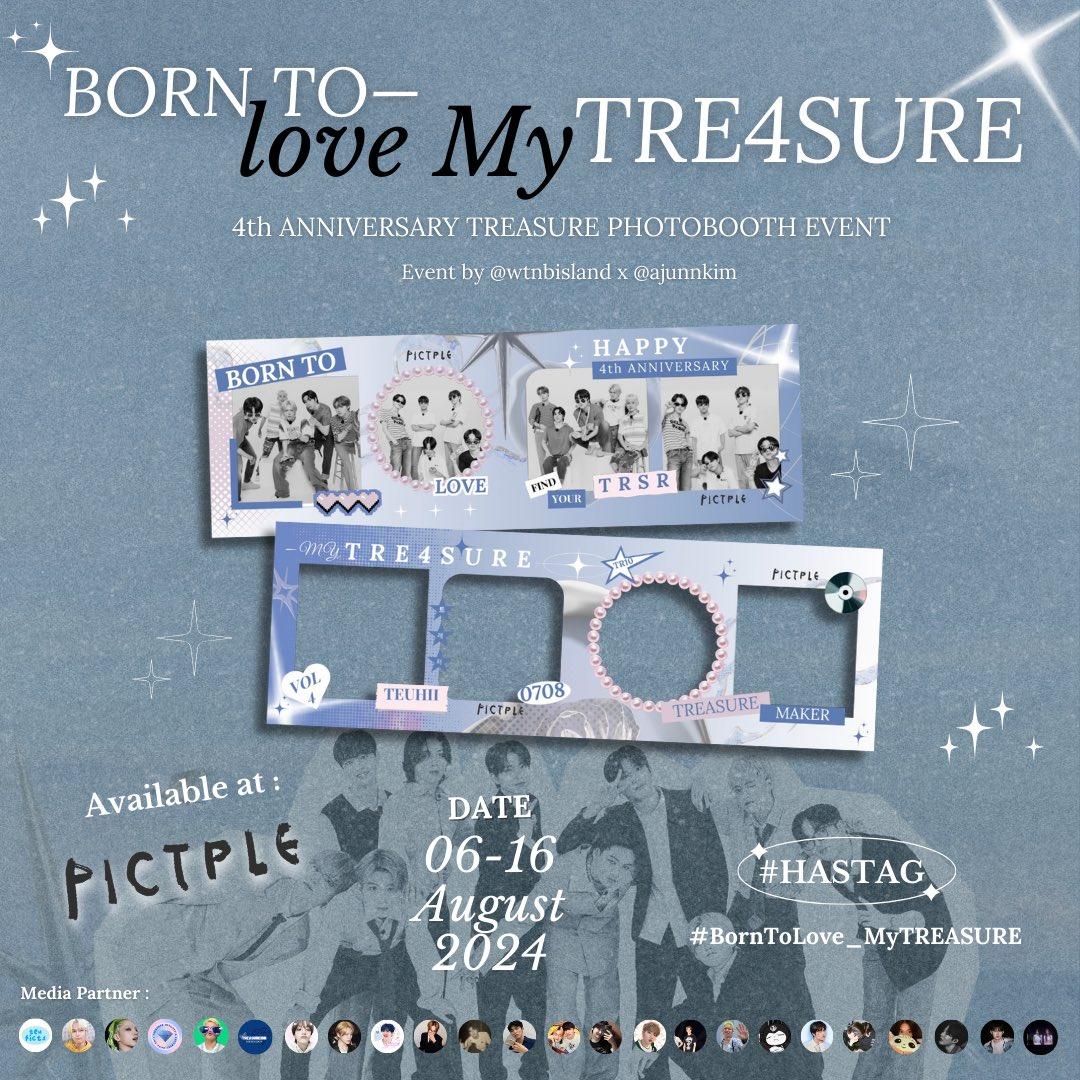hourllychs's tweet photo. ꗃ ⋆ ࣪ . 𝐁𝐨𝐫𝐧 𝐓𝐨 𝐋𝐨𝐯𝐞 𝐌𝐲 𝐓𝐫𝐞𝐚𝐬𝐮𝐫𝐞 ✹ ִֶָ 
TREASURE 4th Anniversary 𝗣𝗵𝗼𝘁𝗼𝗯𝗼𝗼𝘁𝗵 𝗘𝘃𝗲𝗻𝘁
by @wtnbisland x @ajunnkim

📍 @Pictple_
📆 6-16 Agustus 2024

Let's celebrate TREASURE 4th Anniversary! post your moments with hastag #BornToLove_MyTREASURE https://t.co/Nhn3RYvblt
