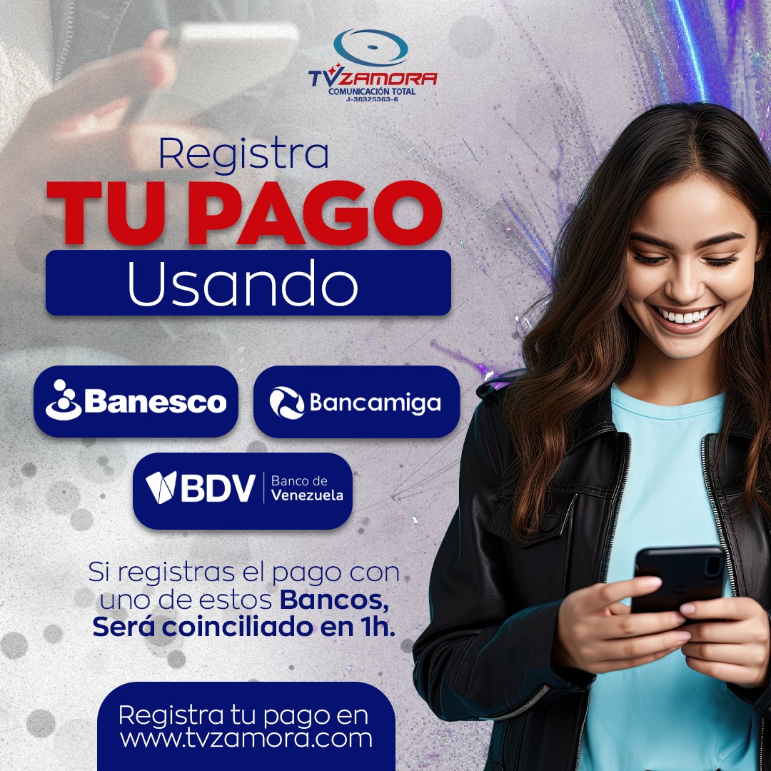 📺💳💻 ¡Métodos de pago seguros y cómodos en TV Zamora! 🌟🔒

En TV Zamora contamos con múltiples métodos de pago para que puedas disfrutar de nuestros servicios de la manera más cómoda y segura. 

#01agosto2024 Puedes registrar tu pago a través de tvzamora.com
