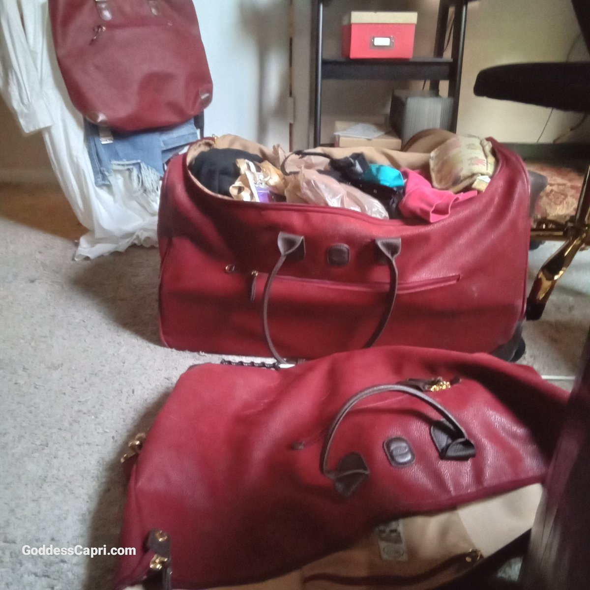 _Goddess_Capri's tweet image. I guess I'm a skosh bit excited about going to @FetishCon ... got My clothes already packed. 

Side note - I love My #BricsMilano luggage!!

CEprO Domme