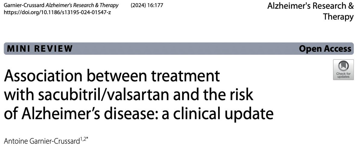 Antoine Garnier-Crussard (@garniercrussard) on Twitter photo 🧐Sacubitril/Valsartan (Entresto) and risk of Alzheimer's disease ?
In this mini-review, we showed:
✅no evidence for higher risk of cognitive decline
❌a perturbation of amyloid blood-based biomarkers
shorturl.at/BRLSJ
@mewton_nathan <a href="/BochatonThomas/">thomas.bochaton</a> <a href="/HCL_research/">HCL | Recherche en santé</a> 🧐Sacubitril/Valsartan (Entresto) and risk of Alzheimer's disease ?
In this mini-review, we showed:
✅no evidence for higher risk of cognitive decline
❌a perturbation of amyloid blood-based biomarkers
shorturl.at/BRLSJ
@mewton_nathan <a href="/BochatonThomas/">thomas.bochaton</a> <a href="/HCL_research/">HCL | Recherche en santé</a>
