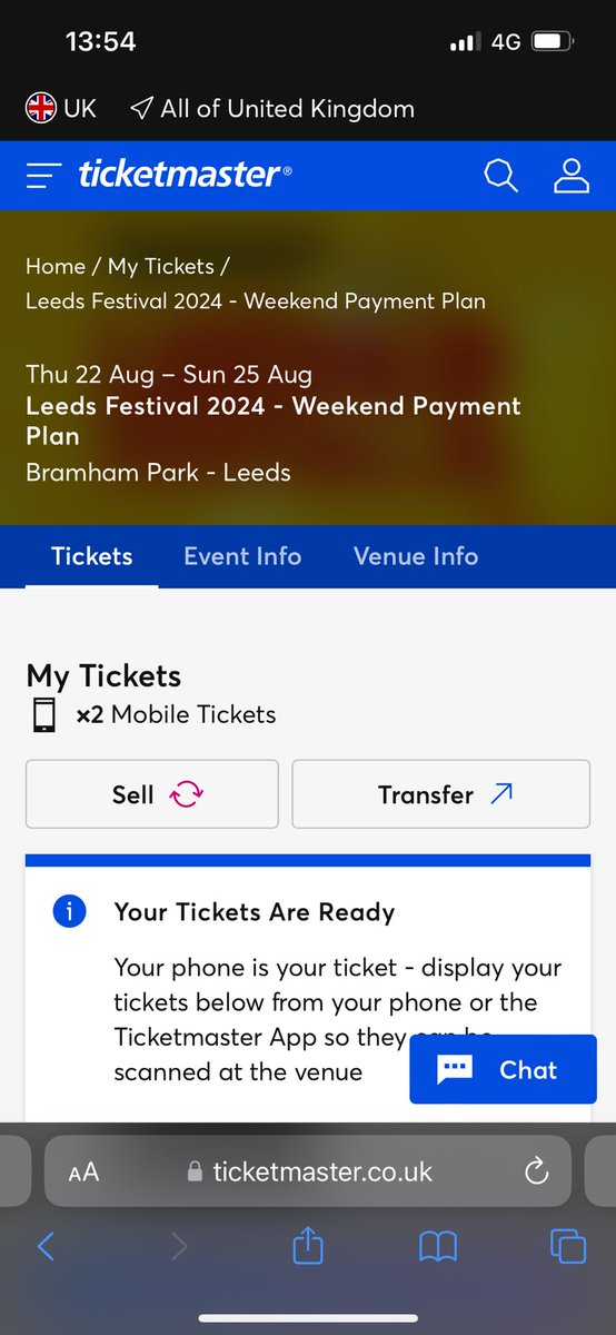 Selling two weekend tickets for Leeds Festival. DM me if interested.