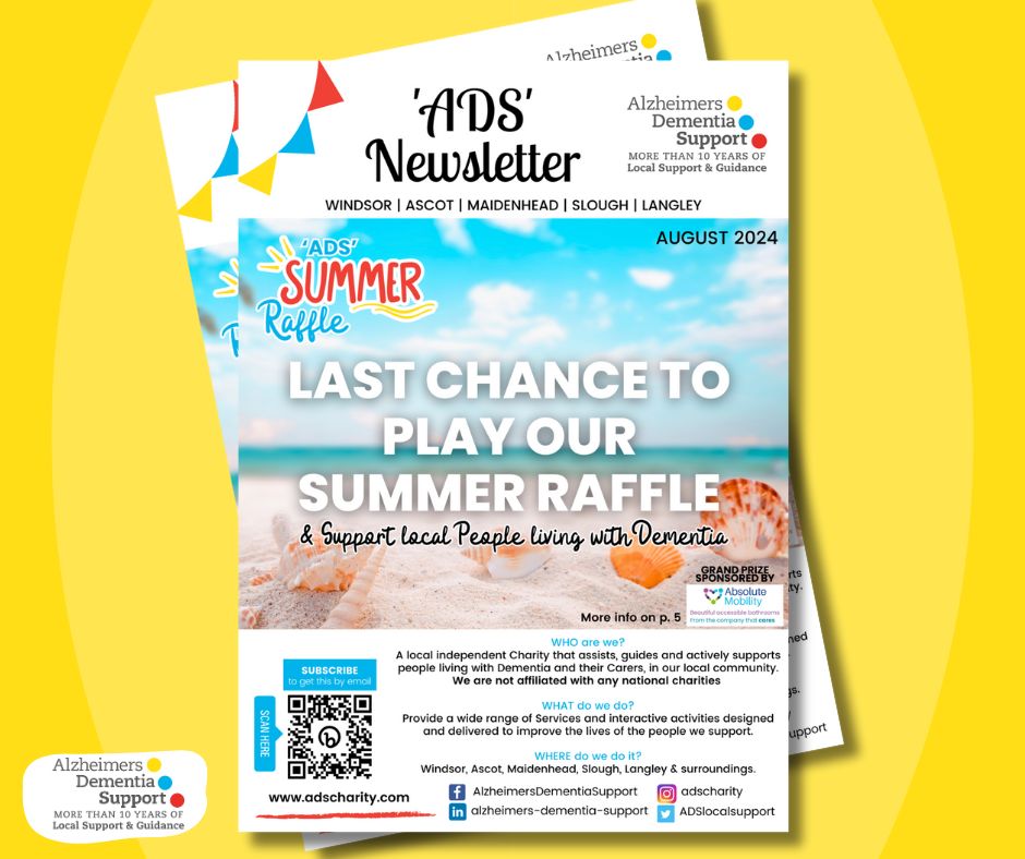 ⭐ Our August Newsletter is now out! Catch up on our latest activities and news by clicking here 👉 bit.ly/46wxooM 

Happy reading! 📰 

#ADSCharity #AlzheimersDementiaSupport #BerkshireCharity #DementiaSupport #Maidenhead #Ascot #Windsor #Slough