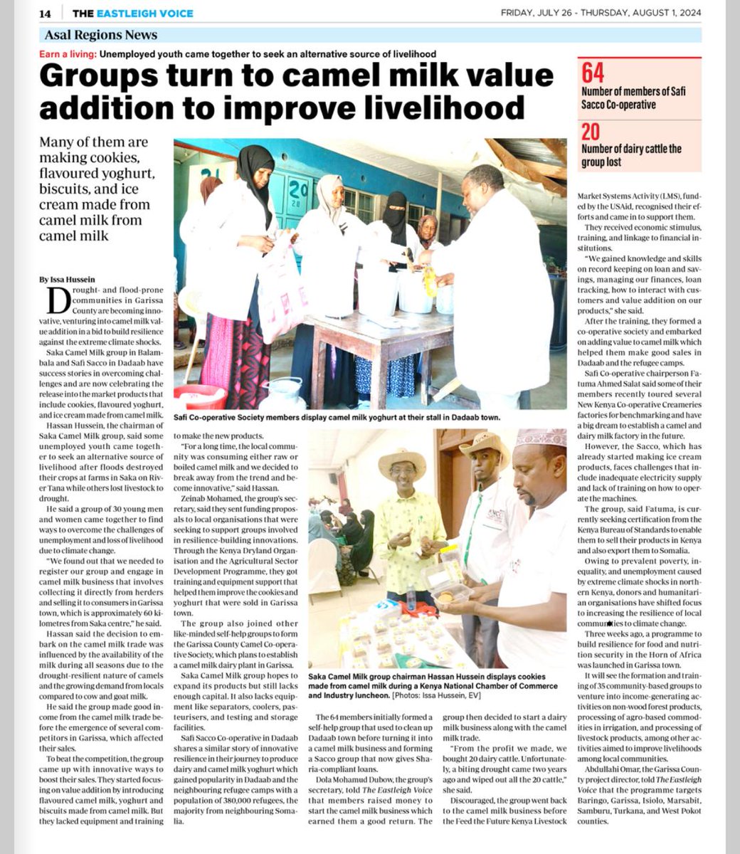 Kenya Livestock Market Systems Activity (@lmskenya) on Twitter photo "We gained knowledge and skills on recordkeeping on loan and savings, managing our finances, loan tracking, how to interact with customers, and value addition on our products." - Secretary, Safi Cooperative.
Read more on the cooperative's journey and <a href="/USAIDKenya/">USAID Kenya</a> support. "We gained knowledge and skills on recordkeeping on loan and savings, managing our finances, loan tracking, how to interact with customers, and value addition on our products." - Secretary, Safi Cooperative.
Read more on the cooperative's journey and <a href="/USAIDKenya/">USAID Kenya</a> support.
