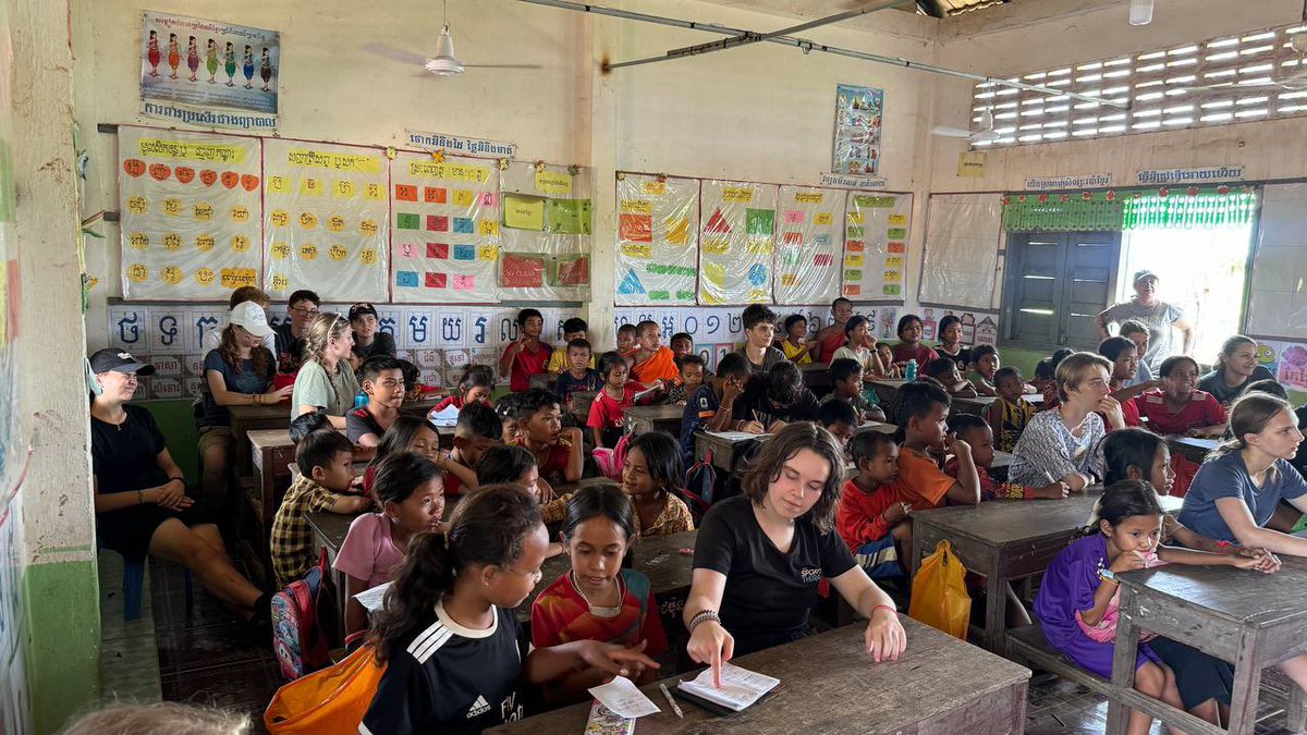 CampCambodia's tweet photo. Student #TeamTonsay visit local class today 📝
#Campseffect 
#Dosomethingamazing
@CampsInt https://t.co/7THLKCxPpk